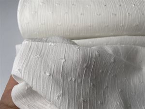 Creppet viscose - dobby og flot offwhite